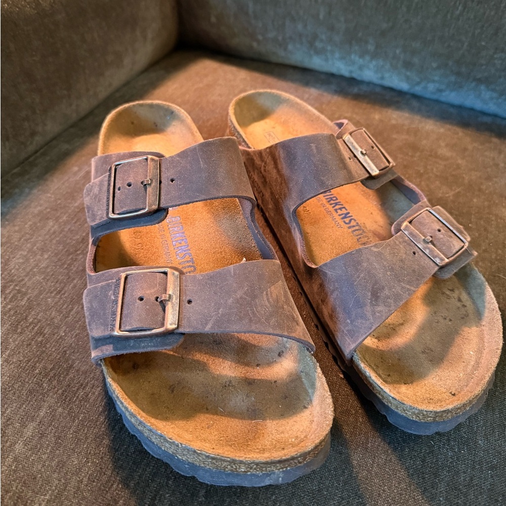 Birkenstock Men’s Brown leather Double Strap Sandals